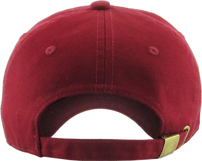KBETHOS Classic Cotton Dad Hat, Burgundy, Adjustable - Image 3